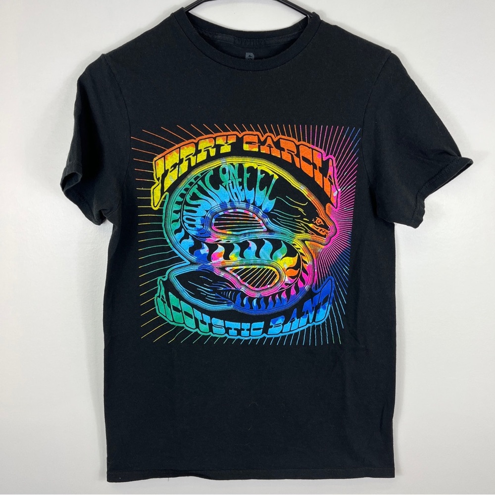 Jerry Garcia Band Acoustic on the Eel TShirt Electric Tie Dye Hippy Rock Adult S